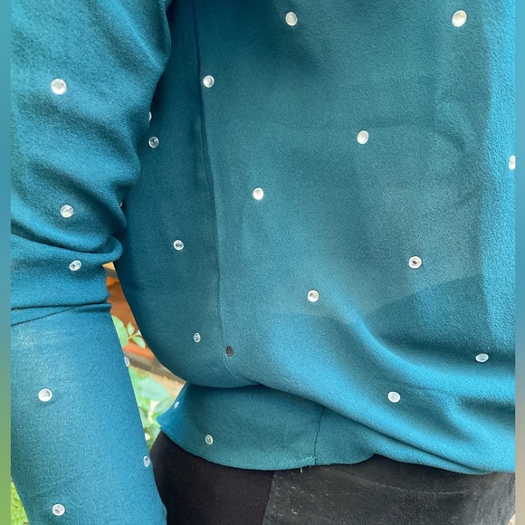 Foley + Corinna Surplice Draped Crystal Top Size Small - Picture 6 of 7